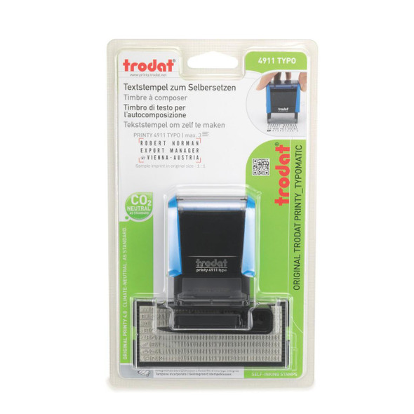 Trodat 4911 Printy Text Stamps Typo Diy Set 3 Lines : T4049519 
