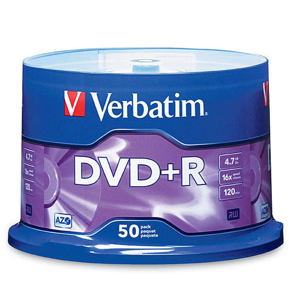 Verbatim Dvd Spindle 4.7gb Dvd R Pack Of 50 16x 95037