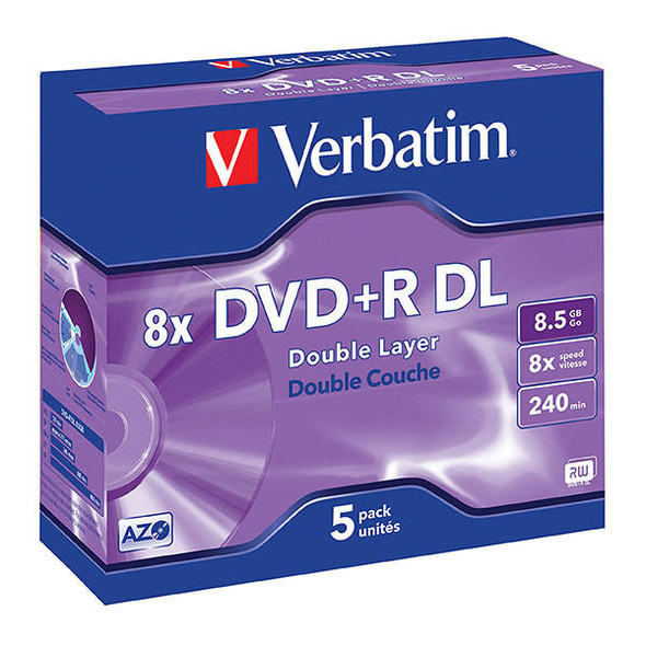 Verbatim Dvdr 8.5gb 8x Pack5 Dl Jewel Case 43541