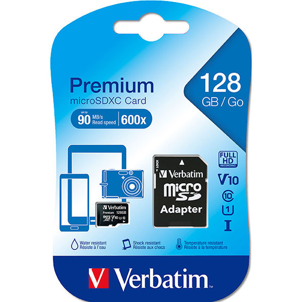 Verbatim Micronro Sdxc 128gb With Adapter Black : 44085