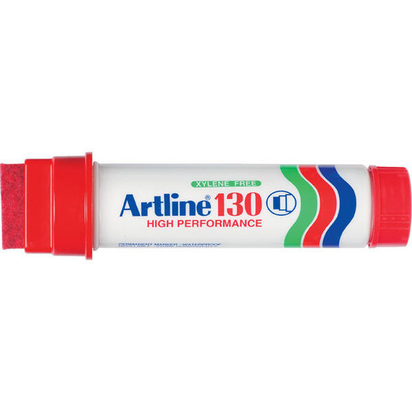 Artline 130 Permanent Marker 30mm Chisel Nib Red BOX6 113002