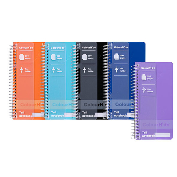 Colourhide Tall Notebook 200page Assorted X Carton of 5 : 1716399M