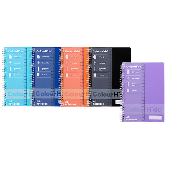 Colourhide Notebook A5 200page Assorted X Carton of 5 : 1717699M