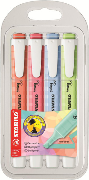 STABILO Swing Cool Pastel Highlighter Wallet4 X Carton of 5 : 50689 