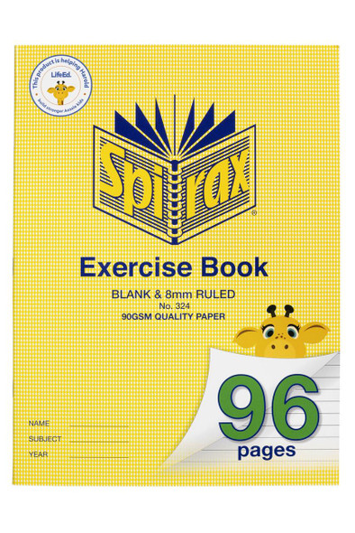 Spirax 324 Super Size Botany Book 96page Blank and 8mm X Carton of 10 : 56324 