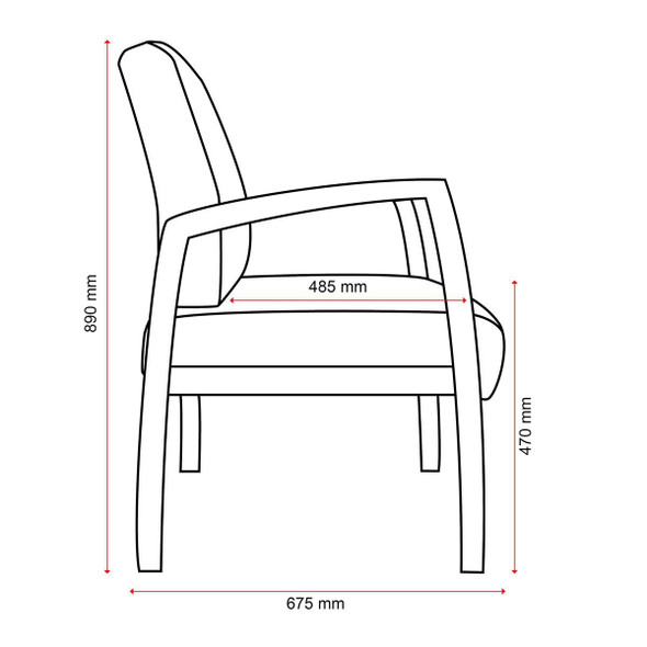 Buro Bella Visitor Chair Dillon Pu Stratus : EC904-PU17 
