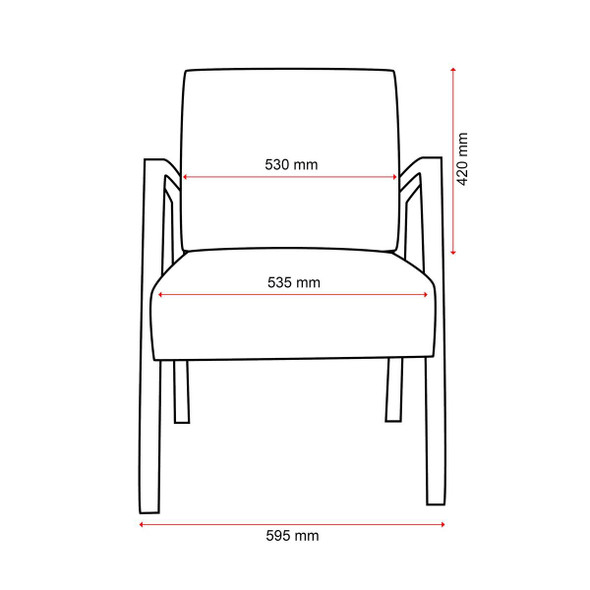 Buro Bella Visitor Chair Dillon Pu Stratus : EC904-PU17 