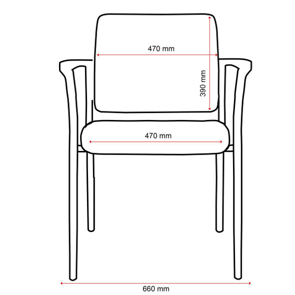 Buro Lindis Visitor Chair 4 Leg Black Frame  Safetex Rust  W Arms : 525-PC3-87 