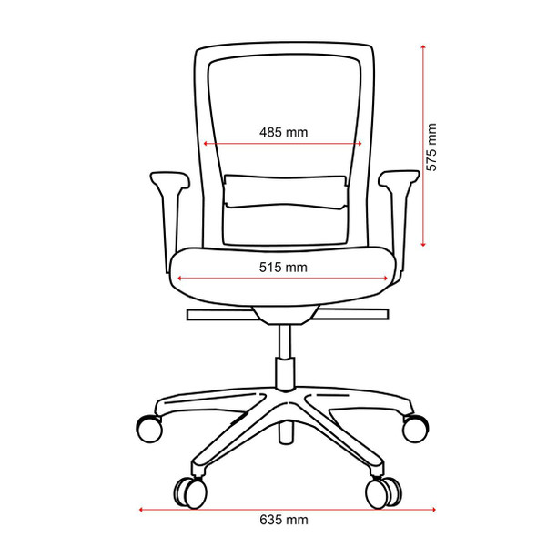 Buro Mentor Ergonomic Chair Mesh Bk  Nylon Base  Safetex Rust W Arms : 132A-87 