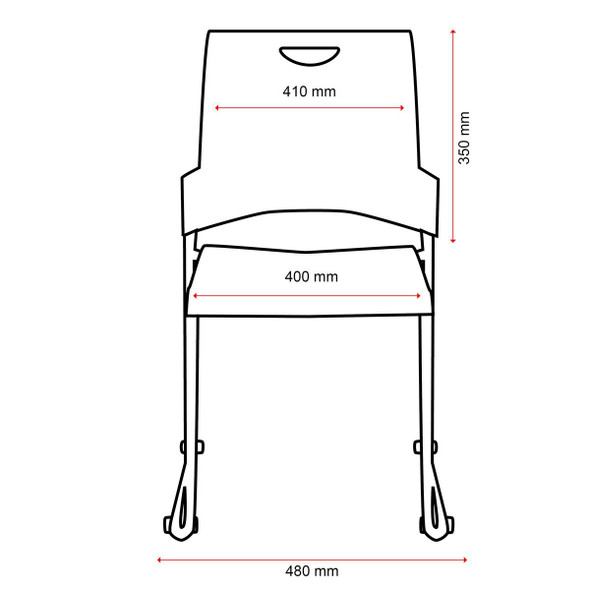 Buro Pronto Hospitality Chair Sled Base : 557-3 