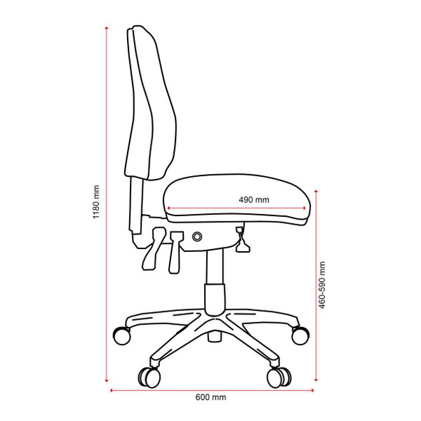 Buro Roma Ergonomic Chair 3 Lever High Back  Red : 717-66-SS 
