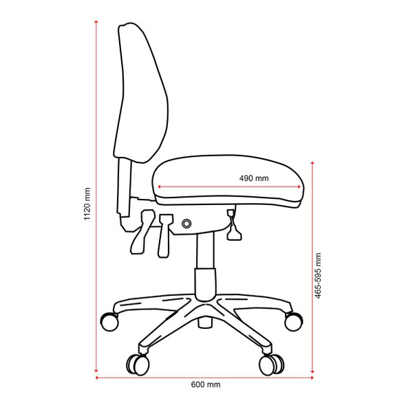 Buro Roma Ergonomic Chair 3 Lever Mid Back  Red : 719-66-SS 