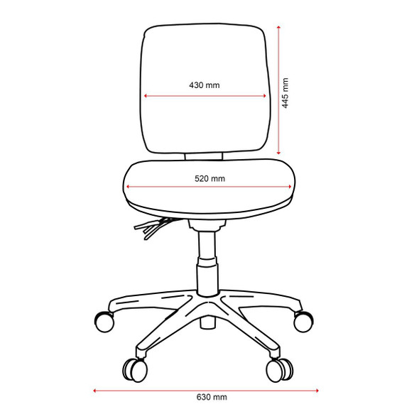 Buro Roma Ergonomic Chair 3 Lever Mid Back  Safetex Rust : 719-87-UB-SS 