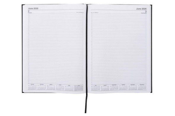 CUMBERLAND 2026 Casebound Diary A4 Day To A Page Black X CARTON of 5 : 41ECBK26 