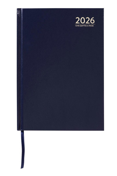 CUMBERLAND 2026 Casebound Diary A5 Day To A Page Blue X CARTON of 5 : 51ECBL26 