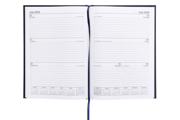 CUMBERLAND 2026 Casebound Diary A5 Week To View Blue : 57ECBL26 