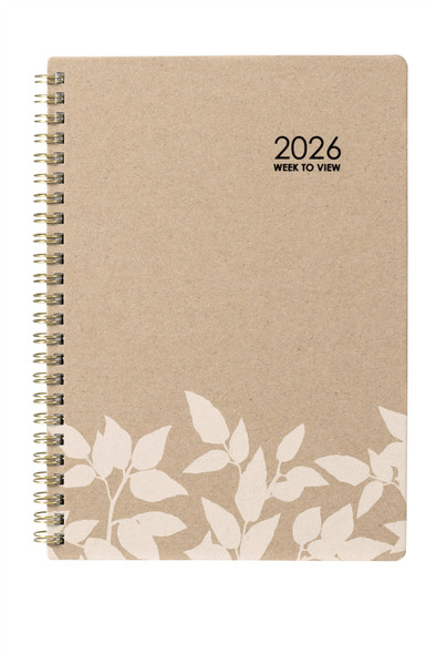 CUMBERLAND 2026 Ecowise Diary A5 Week To View Kraft : 57SECB26
