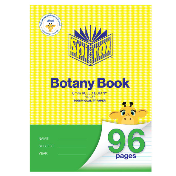 Spirax Botany Book A4 96page 8mm X Carton of 10 : 51187 