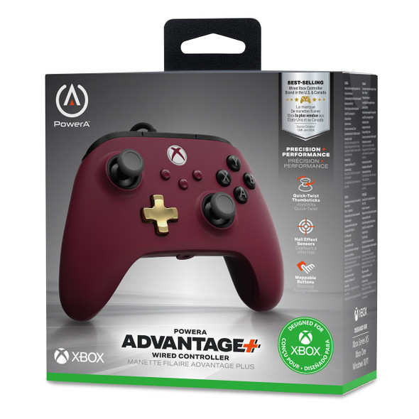 POWERA XBX ADVWIRED PLUS CTRL BURGUNDY