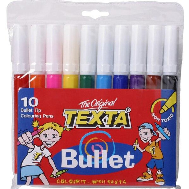 TEXTA Bullet Tip Colouring Marker Wallet10 X CARTON of 12 0180130