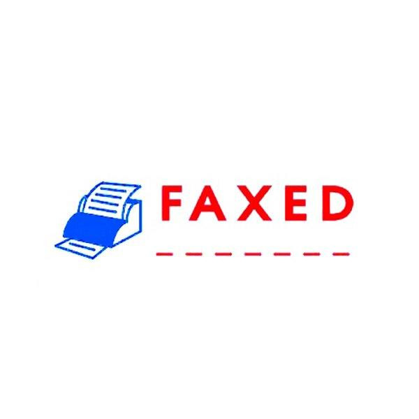 Deskmate Pre-Inked Office Stamp Faxed Date Blue/Red 0273680