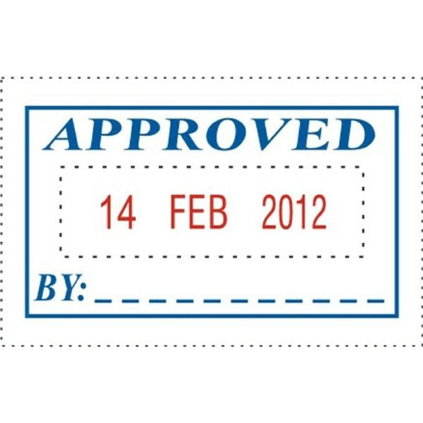 Deskmate Self-Inking Dater Stamp Approved and Date Blue/Red 0317000