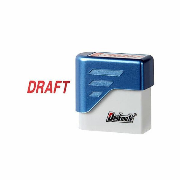 Deskmate Pre-Inked Office Stamp Draft Red 0317160