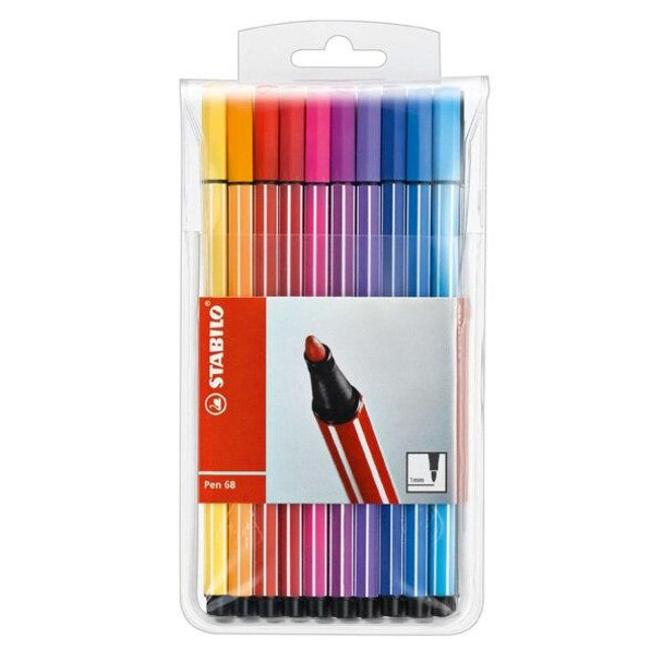 STABILO Pen 68 Fibre Tip Assorted Wallet20 0349920