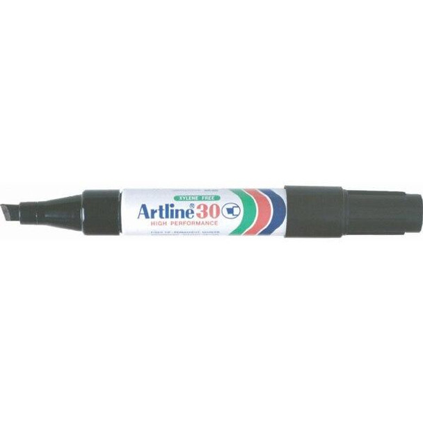 Artline 30 Permanent Marker 5mm Chisel Nib Black BOX12 103001