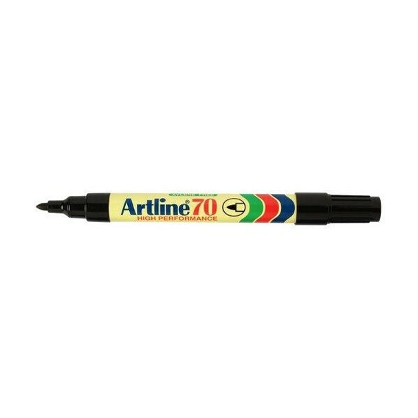 Artline 70 Permanent Marker 1.5mm Bullet Nib Black 2Pack X CARTON of 6 107067