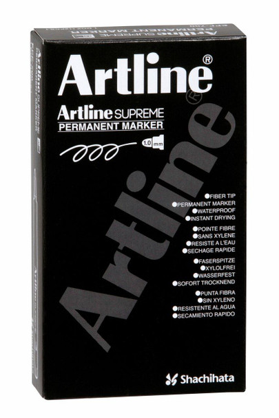 Artline Supreme Permanent Marker Black BOX12 107101