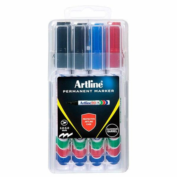 Artline 90 Permanent Marker Assorted Hard Case X CARTON of 6 109076HC