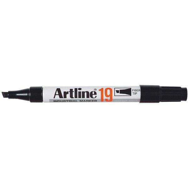Artline 19 Industrial Permanent Marker 5mm Chisel Nib Black BOX12 Lid Off 119001