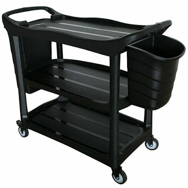 Cleanlink Utility Trolley With Buckets Black 12019A