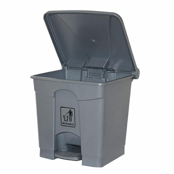 Cleanlink Rubbish Bin With Pedal Lid 30 Litre Grey 12057