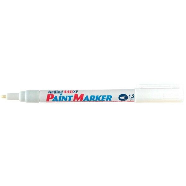 Artline 440 Permanent Paint Marker 1.2mm Bullet White BOX12 144033
