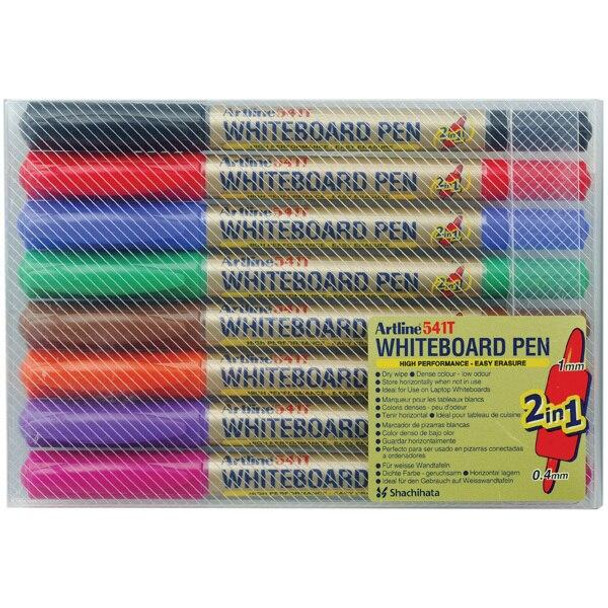 Artline 541t Whiteboard Marker Fine Dual Nib Assorted Wallet8 154148