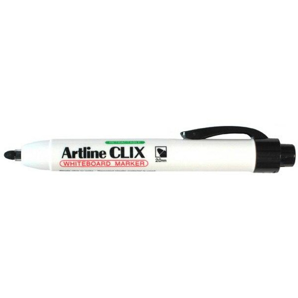 Artline 573 Clix Whiteboard Retractable 2mm Bullet Nib Black BOX12 157301