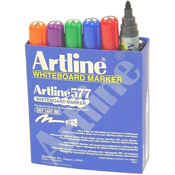 Artline 577 Whiteboard Marker 8 Col Assorted BOX12 157741