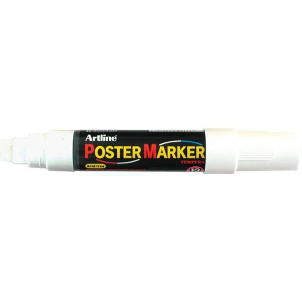 Artline Poster Marker Tempera Ink 12mm Wedge White 171233