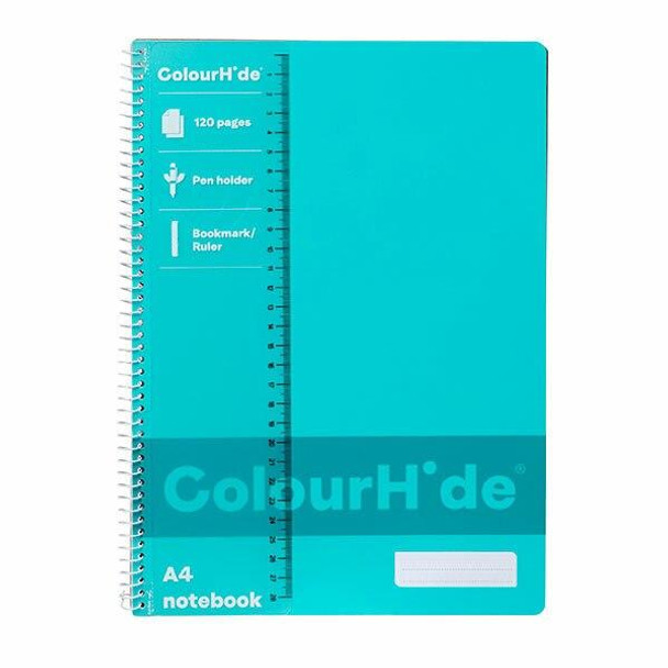 Colourhide Notebook A4 120page Aqua X CARTON of 10 1719432J