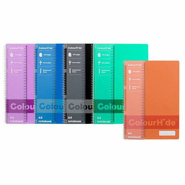 Colourhide Notebook A4 120page Assorted X CARTON of 10 1719499K