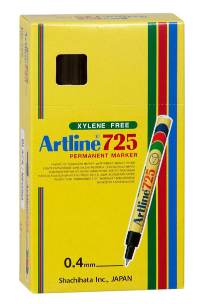 Artline 725 Permanent Marker 0.4mm Plastic Nib Red BOX12 172502