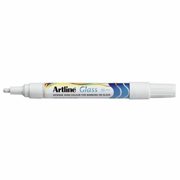 Artline Glass Marker 2mm White BOX12 183033