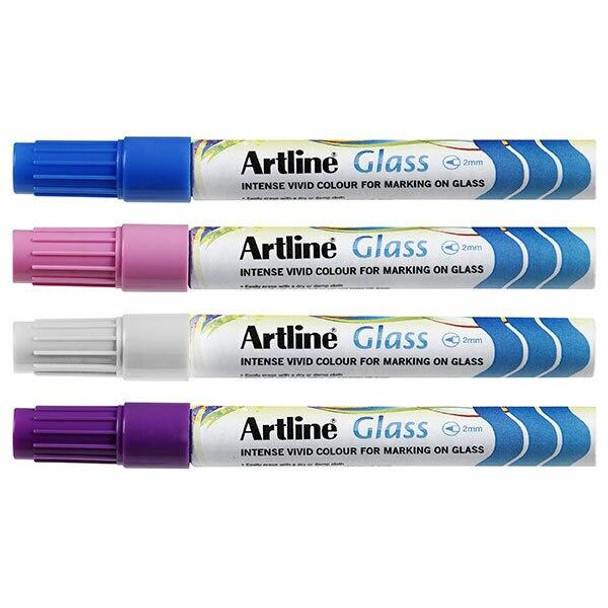 Artline Glass Marker 2mm Assorted BOX12 183041