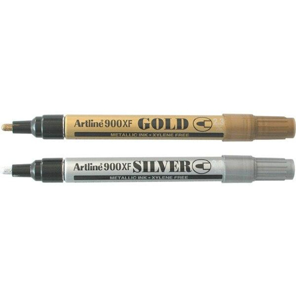 Artline 900 Metallic Permanent Marker 2.3mm Bullet Nib Assorted BOX12 190050