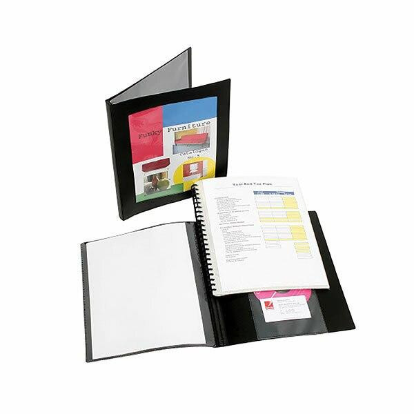 Marbig Professional Refillable Display Book 20 Pocket With Frame Black X CARTON of 12 2003702