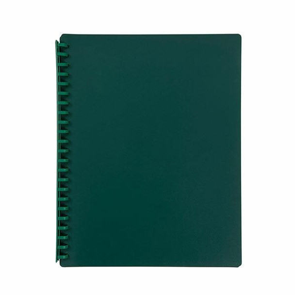 Marbig Refillable Display Book 20 Pocket Dark Green X CARTON of 12 2007028