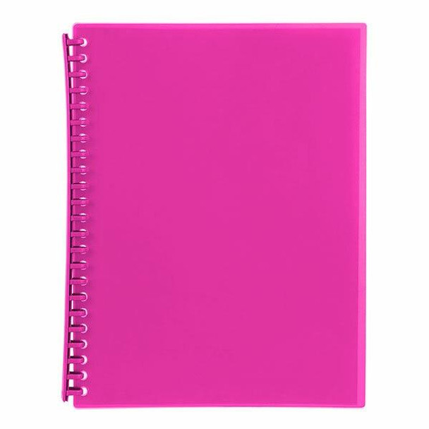 Marbig Refillable Display Book 20 Pocket Pink X CARTON of 12 2007309
