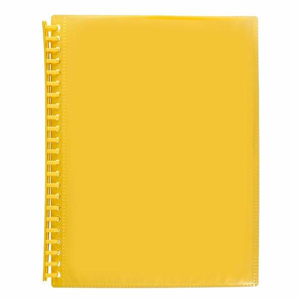 Marbig Refillable Display Book 20 Pocket Insert Cover Yellow X CARTON of 12 2008505
